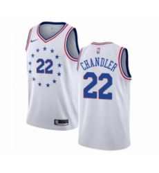 Men's Nike Philadelphia 76ers #22 Wilson Chandler White Swingman Jersey - Earned Edition