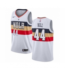 Men's Nike New Orleans Pelicans #44 Solomon Hill White Swingman Jersey - Earned Edition