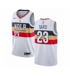 Men's Nike New Orleans Pelicans #23 Anthony Davis White Swingman Jersey - Earned Edition