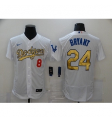 Men's Los Angeles Dodgers Kobe Bryant Olive Gold Jersey