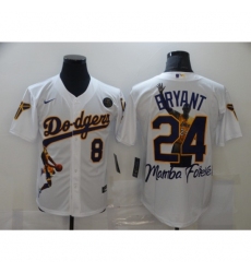 Men's Los Angeles Dodgers Kobe Bryant White Portrait Jersey