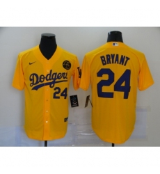 Men's Nike Los Angeles Dodgers #24 Kobe Bryant yellow Jersey