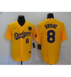 Men's Nike Los Angeles Dodgers #8 Kobe Bryant yellow Jersey