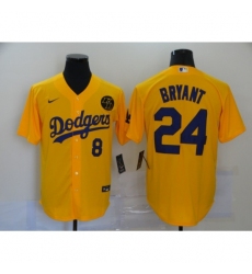 Men's Nike Los Angeles Dodgers Kobe Bryant yellow Jersey