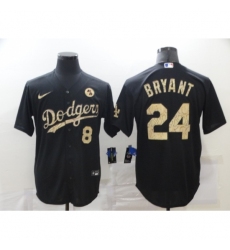 Men's Nike Mlb Los Angeles Dodgers Kobe Bryant Black Fashion Version Jerseys