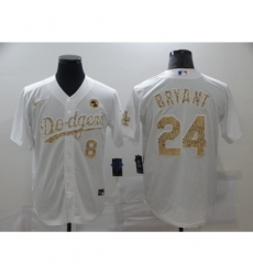 Men's Nike Mlb Los Angeles Dodgers Kobe Bryant White Fashion Version Jerseys