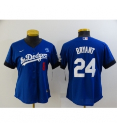 Women's Nike Los Angeles Dodgers #24 Kobe Bryant Blue City Player Jersey