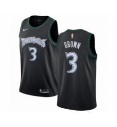 Women's Nike Minnesota Timberwolves #3 Anthony Brown Swingman Black Hardwood Classics Jersey
