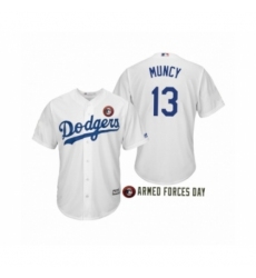 Men's 2019 Armed Forces Day Max Muncy #13 Los Angeles Dodgers White Jersey