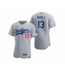 Men's Los Angeles Dodgers #13 Max Muncy Nike Gray Authentic 2020 Alternate Jersey