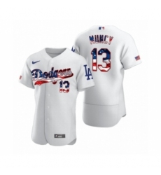 Men's Max Muncy #13 Los Angeles Dodgers White 2020 Stars & Stripes 4th of July Jersey