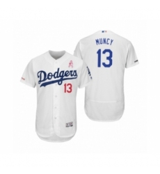Men's Max Muncy Los Angeles Dodgers #13 White 2019 Mothers Day Flex Base Home Jersey