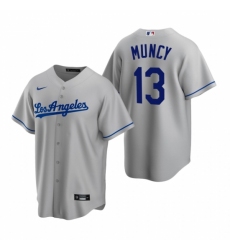 Men's Nike Los Angeles Dodgers #13 Max Muncy Gray Road Stitched Baseball Jersey