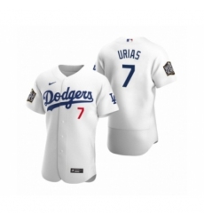 Men's Los Angeles Dodgers #7 Julio Urias Nike White 2020 World Series Authentic Jersey