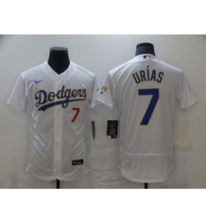 Men's Nike Los Angeles Dodgers #7 Julio Urias White  Champions Authentic Jersey
