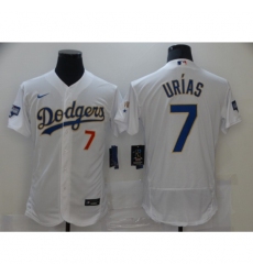 Men's Nike Los Angeles Dodgers #7 Julio Urias White World Series Champions Authentic Jersey