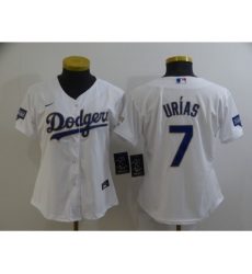 Women's Nike Los Angeles Dodgers #7 Julio Urias White Champions Authentic Jersey