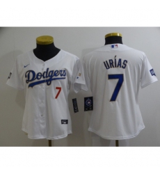 Women's Nike Los Angeles Dodgers #7 Julio Urias White Series Champions Jersey