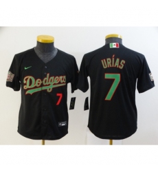 Youth Nike Los Angeles Dodgers #7 Julio Urias Black-Green Authentic Jersey