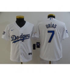 Youth Nike Los Angeles Dodgers #7 Julio Urias White Series Champions Jersey