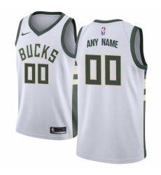 Men's Milwaukee Bucks Nike White Swingman Custom Jersey - Association Edition