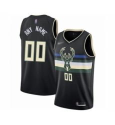 Women's Milwaukee Bucks Customized Swingman Black Finished Basketball Jersey - Statement Edition