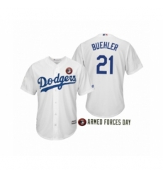 Men's 2019 Armed Forces Day Walker Buehler #21 Los Angeles Dodgers White Jersey