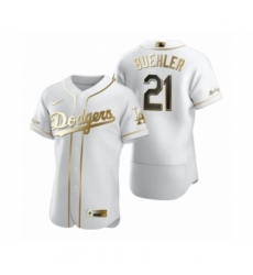 Men's Los Angeles Dodgers #21 Walker Buehler Nike White Authentic Golden Edition Jersey