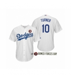 Men's 2019 Armed Forces Day Justin Turner #10 Los Angeles Dodgers White Jersey