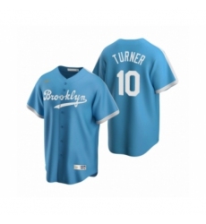 Men's Los Angeles Dodgers #10 Justin Turner Nike Light Blue Cooperstown Collection Alternate Jersey