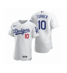 Men's Los Angeles Dodgers #10 Justin Turner Nike White 2020 Authentic Jersey