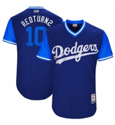 Men's Majestic Los Angeles Dodgers #10 Justin Turner 