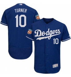 Men's Majestic Los Angeles Dodgers #10 Justin Turner Royal Blue Flexbase Authentic Collection MLB Jersey