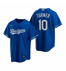 Men's Nike Los Angeles Dodgers #10 Justin Turner Royal Alternate Stitched Baseball Jersey