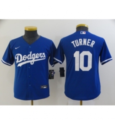 Youth Nike Los Angeles Dodgers #10 Justin Turner Blue Authentic Jersey