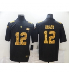 Men's Tampa Bay Buccaneers #12 Tom Brady Black Nike Leopard Print Limited Jersey