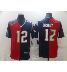 Men's Tampa Bay Buccaneers #12 Tom Brady Blue Red Limited Split Fashion Football Jersey