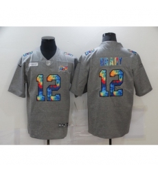 Men's Tampa Bay Buccaneers #12 Tom Brady Gray Rainbow Version Nike Limited Jersey