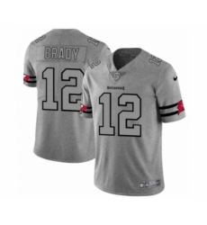 Men's Tampa Bay Buccaneers #12 Tom Brady Limited Gray Team Logo Gridiron Football Jersey