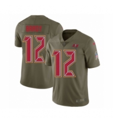 Men's Tampa Bay Buccaneers #12 Tom Brady Limited Olive 2017 Salute to Service Football Jersey
