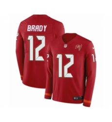 Men's Tampa Bay Buccaneers #12 Tom Brady Limited Red Therma Long Sleeve Football Jersey