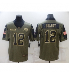 Men's Tampa Bay Buccaneers #12 Tom Brady Nike Olive 2021 Salute To Service Limited Player Jersey