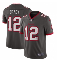 Men's Tampa Bay Buccaneers #12 Tom Brady Nike Pewter Alternate Vapor Limited Jersey