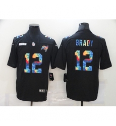 Men's Tampa Bay Buccaneers #12 Tom Brady Rainbow Version Nike Limited Jersey