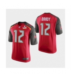 Men's  Tampa Bay Buccaneers #12 Tom Brady Red Super Bowl LV Jersey