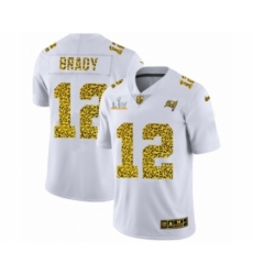 Men's  Tampa Bay Buccaneers #12 Tom Brady White Leopard Super Bowl LV Jersey