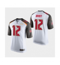 Men's Tampa Bay Buccaneers #12 Tom Brady White Super Bowl LV Jersey