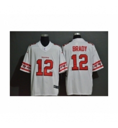 Men's Tampa Bay Buccaneers #12 Tom Brady White Team Logo Fashion Limited Player Football Jersey