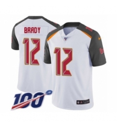 Men's Tampa Bay Buccaneers #12 Tom Brady White Vapor Untouchable Limited Player 100th Season Football Jersey