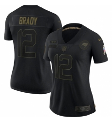 Women's Tampa Bay Buccaneers #12 Tom Brady Black Nike 2020 Salute To Service Limited Jersey